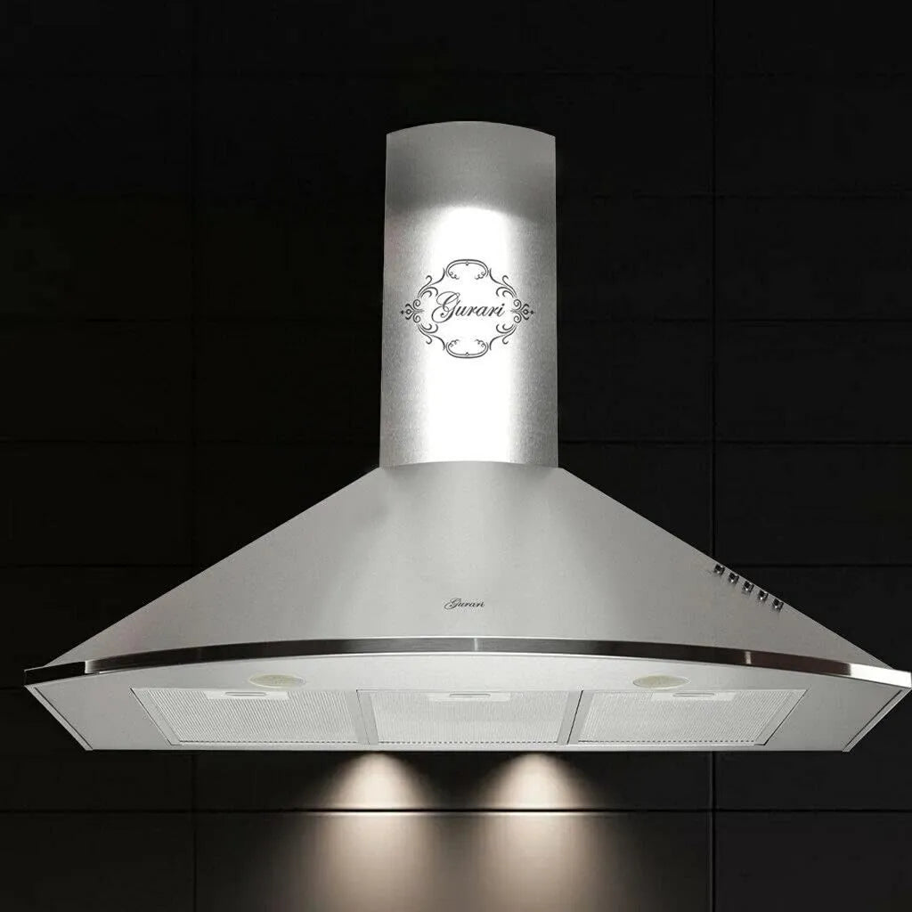 Gurari exaustor, 90cm, 1000m3/h, capa de cozinha, instalação de parede, aço inoxidável, h Capa de parede de aço inoxidável