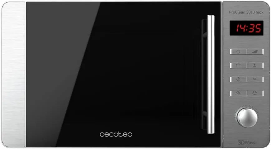 Cecotec Ready2Clean micro-ondas, 20 L, 800/1000 W, 8 programas, temporizador, grelha, microondas, ecrã LED, 60 minutos timer, 800 W potência