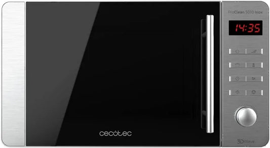 Cecotec Ready2Clean micro-ondas, 20 L, 800/1000 W, 8 programas, temporizador, grelha, microondas, ecrã LED, 60 minutos timer, 800 W potência