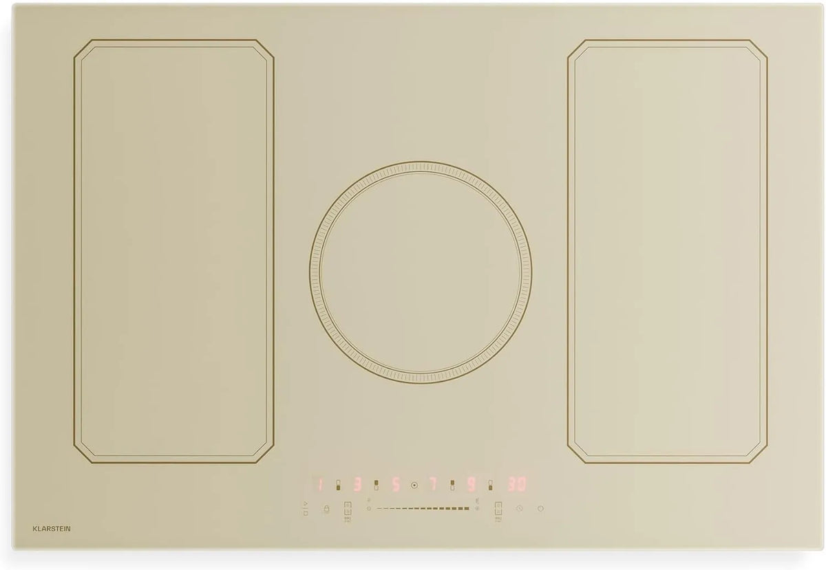 KLARSTEIN Indução placa, 77cm, 5 lareiras, 11500W, mesa de cozinha indução, Boost, toque, travamento, encastrado, timer, 11500W Boost