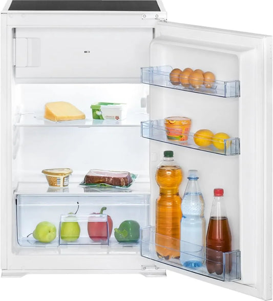 Bomann Congelador, 118 L, encastrado, iluminação LED, armário congelador, branco, frigorífico 104 L, congelador 14 L, desfrigorífico automático