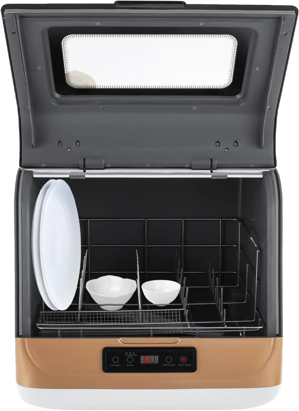 xbdgeyey Máquina de lavar loiça, 3 programas, toque, camping, limpeza de spray 360 °, camping, apartamento, secagem