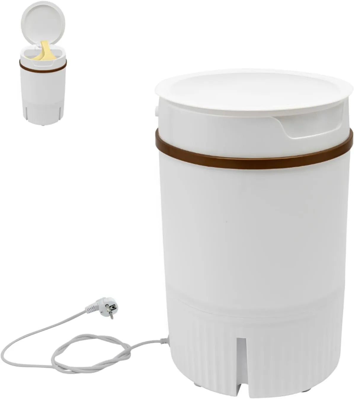 Armanyya Máquina de lavar roupa, 5 L, 260 W, portátil, camping, pequena máquina de lavar roupa com mangueira de drenagem e cesta de drenagem para apartamento, dormitório, hotel