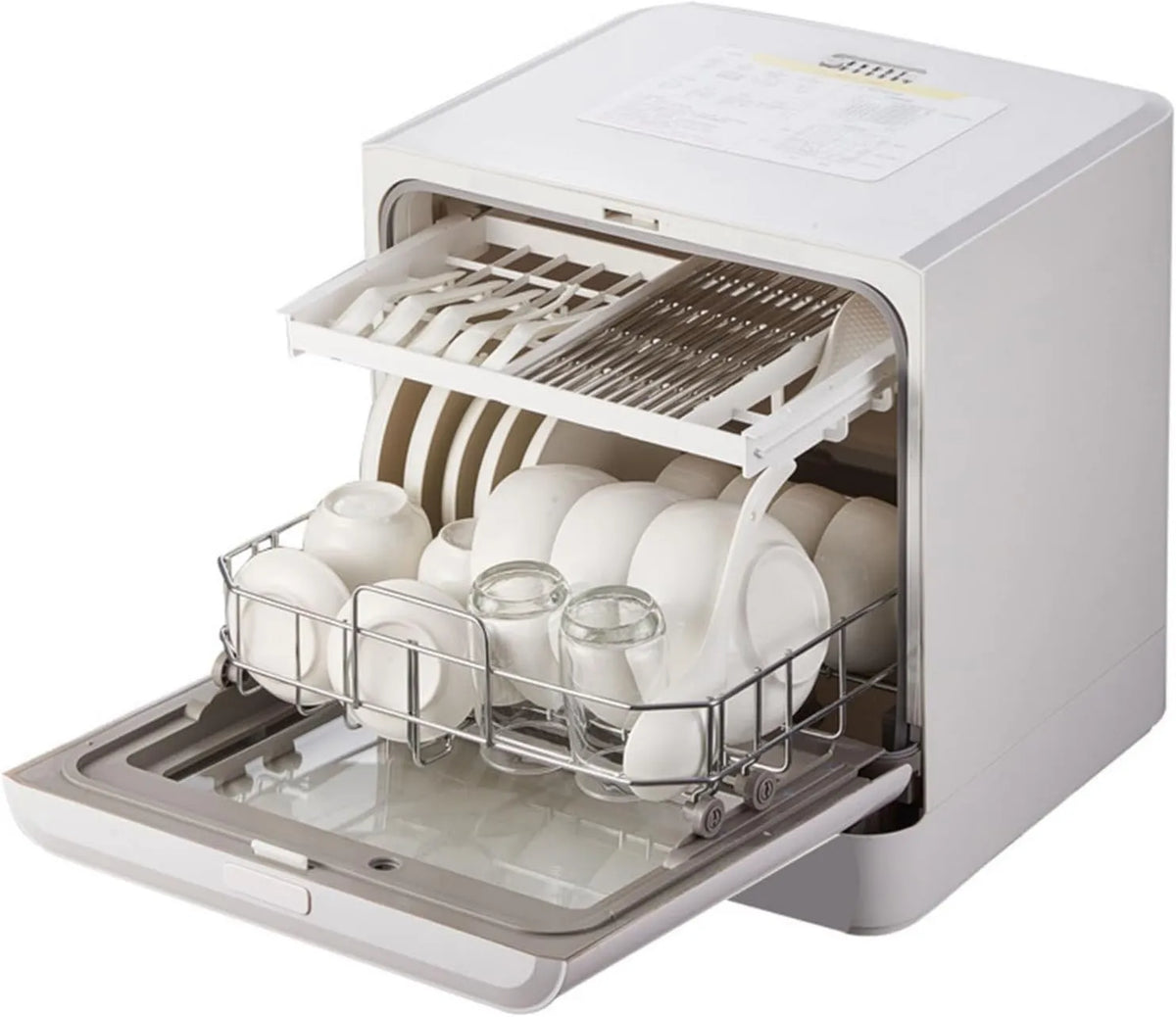 PtaTritious Máquina de lavar loiça, 6 L, 800 W, tanque grande, 360° Jato Duplo, talheres 5 800W, economia de energia, utilizável com ou sem conexão de água
