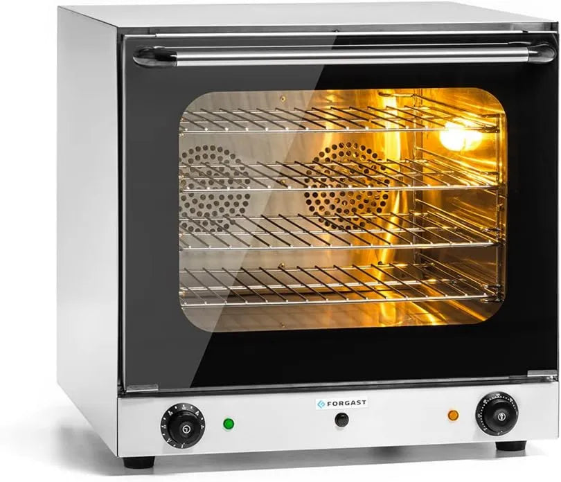 Forgast Forno elétrico, 43x31 cm, 2600 W, vapor, 5x60x58cm, até 300°C, Dimensões 59, Potência 2600W, forno de convecção de ar quente, Humidificação