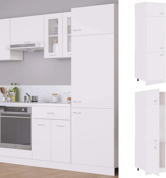 Frigorífico, 60x57x207 cm, decoração da sala de estar, restaurante, branco, armário de armazenamento com 3 portas e 4 prateleiras, Guarda-roupa Homgoday, Hotel