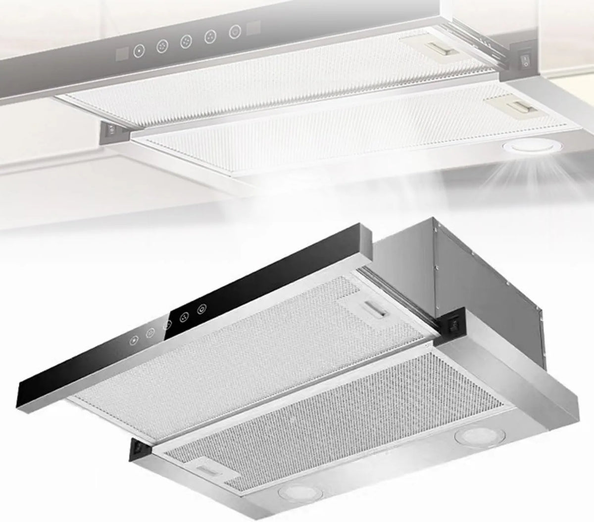 Generic Cozinha com forno, 200 W, toque, aço inoxidável, extrator de recirculação 280 Pa