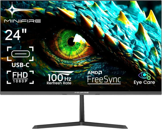 Minifire Monitor MF24x3AL, 24 polegadas, 100 Hz, Full HD, HDMI, USB, ecrã PC, sem cintilante - MF24x3AL, 100Hz, sincronia adaptativa, luz azul anti-mode