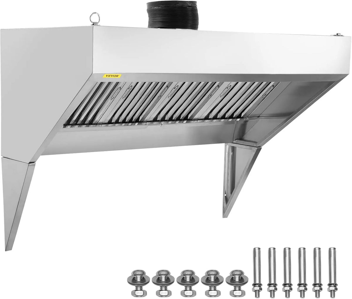 VEVOR exaustor de sucção, capa de cozinha, grelha, profissional, restaurante, removível, aço inoxidável, Ventilação capa resistente à rust