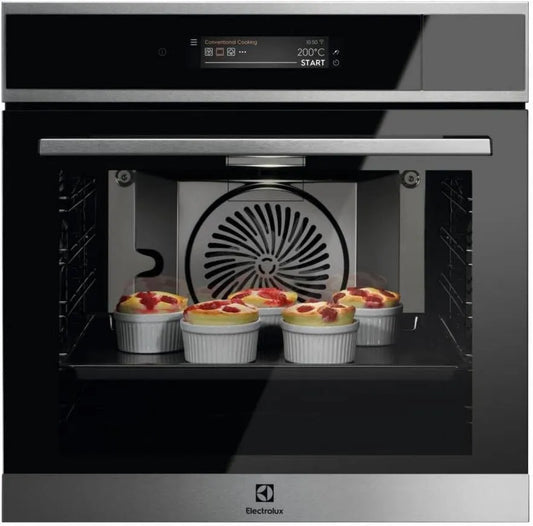 Electrolux EOA9S31Cx Forno elétrico, 72 L, classe energética A, toque, vapor, ecrã LCD, aço inoxidável, série 900, porta de 4 vidro, aço inoxidável