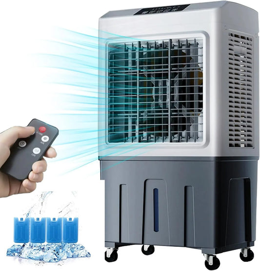 CRUSIO Ar condicionado, 50 L, 200 W, Industrial, Tanque Grande, Profissional, Fresco até 50 M2, Ventilador Air Cooler Evaporativo Comercial