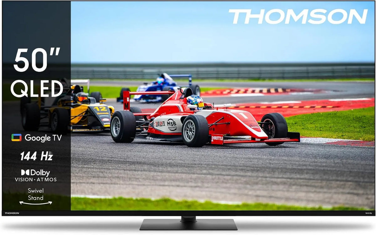 THOMSON Google 50QG7C14 Smart TV, 50 polegadas, 144 Hz, TV, QLED, HDR, som Dolby, HDMI, Wi-Fi, Bluetooth, HDR10, Triplo-Tuner, Dolby Audio, 126cm, CI+