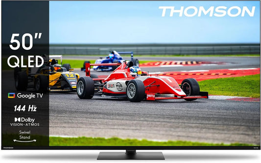THOMSON Google 50QG7C14 Smart TV, 50 polegadas, 144 Hz, TV, QLED, HDR, som Dolby, HDMI, Wi-Fi, Bluetooth, HDR10, Triplo-Tuner, Dolby Audio, 126cm, CI+