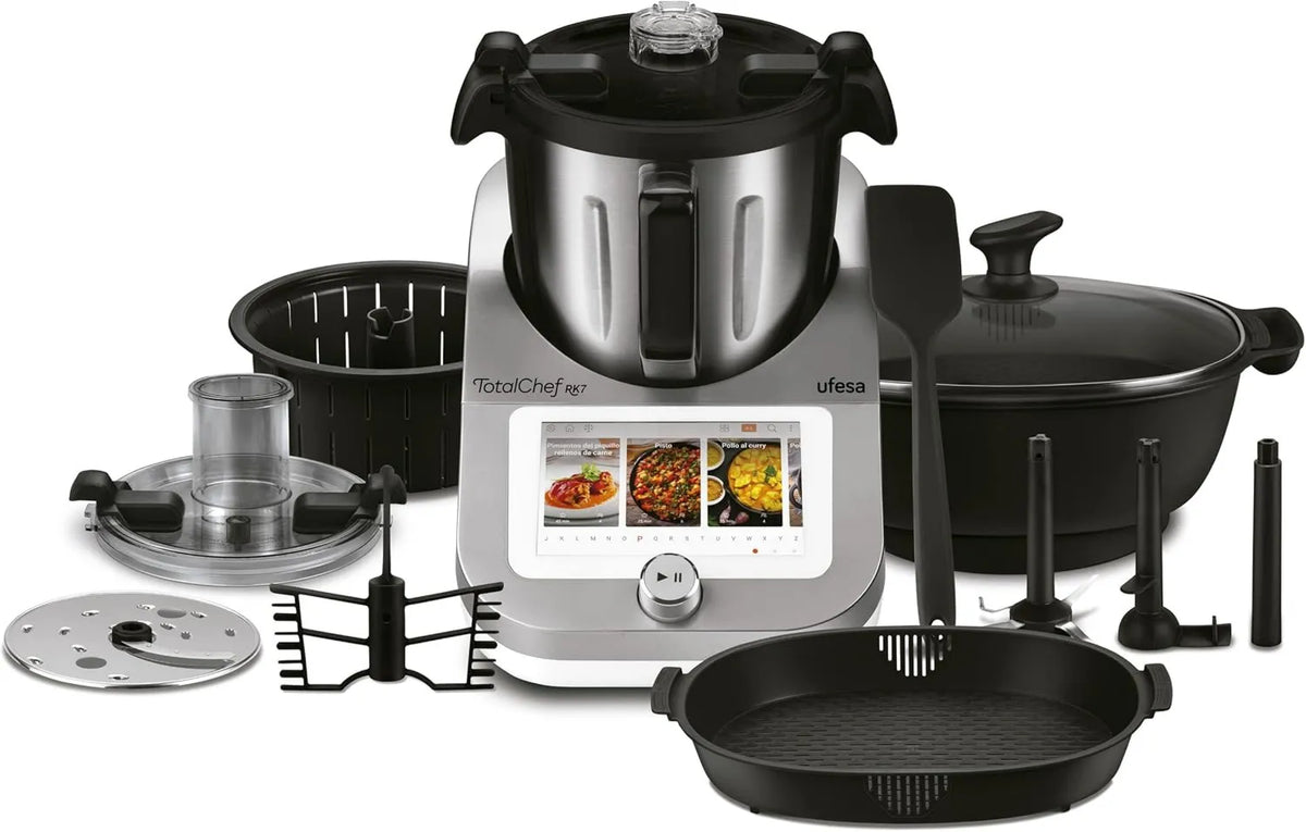 Robot de cozinha RK7, 4,5 L, 30 programas, toque, Wi-Fi, branco, Ufesa TotalChef RK7 Robot de cozinha Multifunções Inteligente, 30 Características