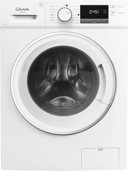 Fowok Máquina de lavar roupa, 8 kg, Vedette LFVQ184W, branco, 1400 ts, min, 8 kg, Máquina de lavar roupa Frente