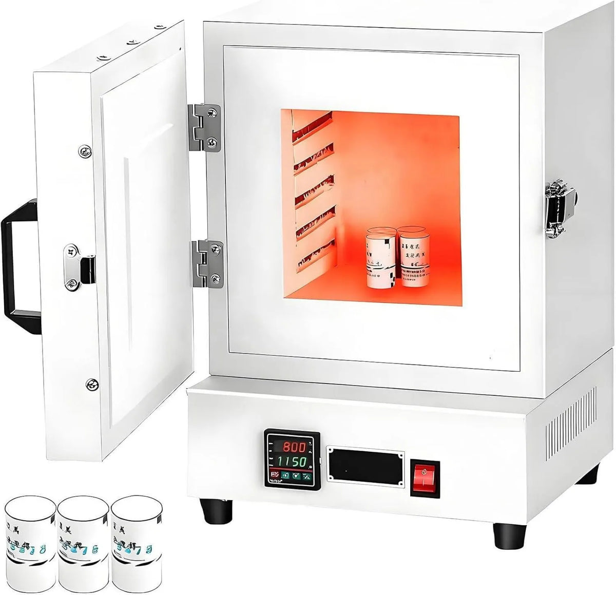 Generic Forno eléctrico, 2000 W, 2 zonas de temperatura, temperatura máxima 1150 °C, fundição de metal, para a fabricação de jóias, vidraças de