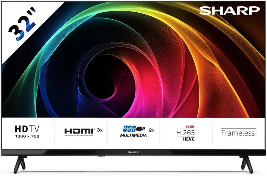 Sharp 32HA1205E Smart TV, 32 polegadas, TV, HDMI, USB, série HA, HD pronto HD TV com Dolby Digital 3 HDMI 2 USB DVB-T/T2