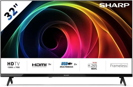 Sharp 32HA1205E Smart TV, 32 polegadas, TV, HDMI, USB, série HA, HD pronto HD TV com Dolby Digital 3 HDMI 2 USB DVB-T/T2