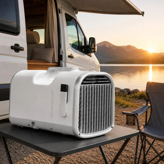 adeproptitysed 4-In-1 ar condicionado, portátil, temporizador, camping, desumidificação e modo de relógio com temporizador 1, 12h, 4-En-1 Mobile Compact Ar condicionado