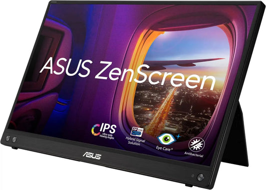 Monitor ASUS MB16ACV, 15.6 polegadas, 1920 × 1080, configuração de jogo, portátil, Full HD, placa IPS, USB, ecrã PC, FHD de 6 polegadas, ASUS Zenscreen MB16ACV
