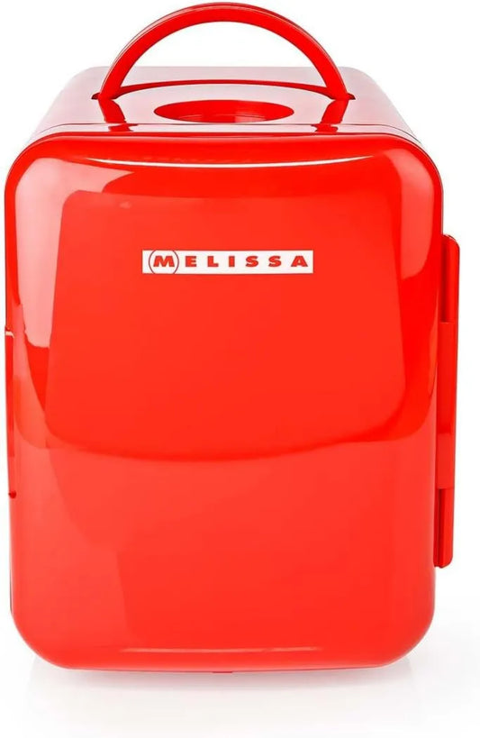 Frigorífico V, 12, 4 L, 220 V, portátil, removível, vermelho, melissa Mini-frigorífico portátil 16580009-4 L para 6 latas - funções quentes e quentes