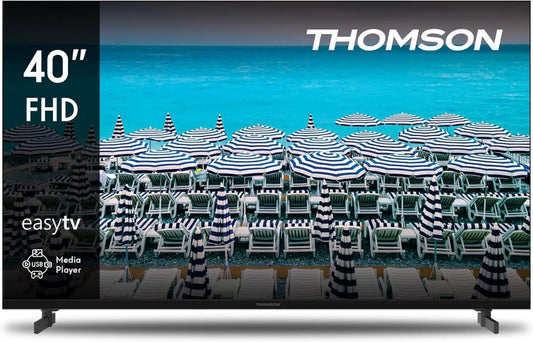 THOMSON Smart TV 40FD2S13, 40 polegadas, 3 HDMI, TV, sintonizador triplo DVB-T2, S2, som Dolby, Full HD, Não inteligente, Dolby Audio, 101 cm, Comando à distância, FHD Fácil