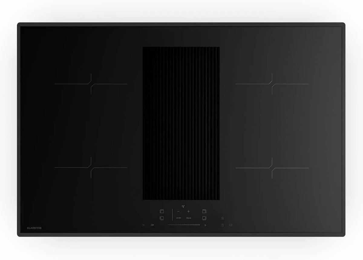KLARSTEIN Utensílio de cozinha, 80cm, 4 lareiras, 8400W, Boost, toque, temporizador, bloqueio, preto, 4 zonas, Klarstein Velaire placa de indução com