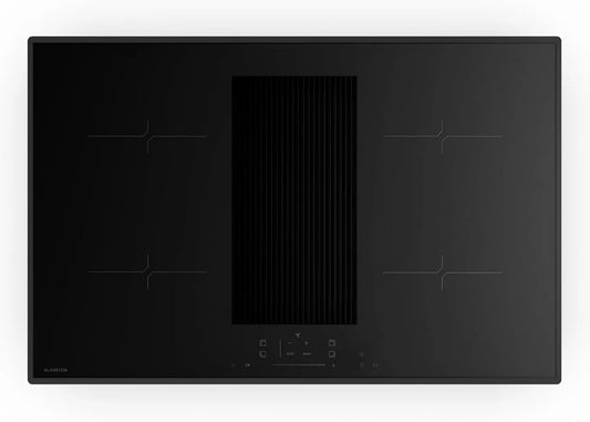 KLARSTEIN Utensílio de cozinha, 80cm, 4 lareiras, 8400W, Boost, toque, temporizador, bloqueio, preto, 4 zonas, Klarstein Velaire placa de indução com