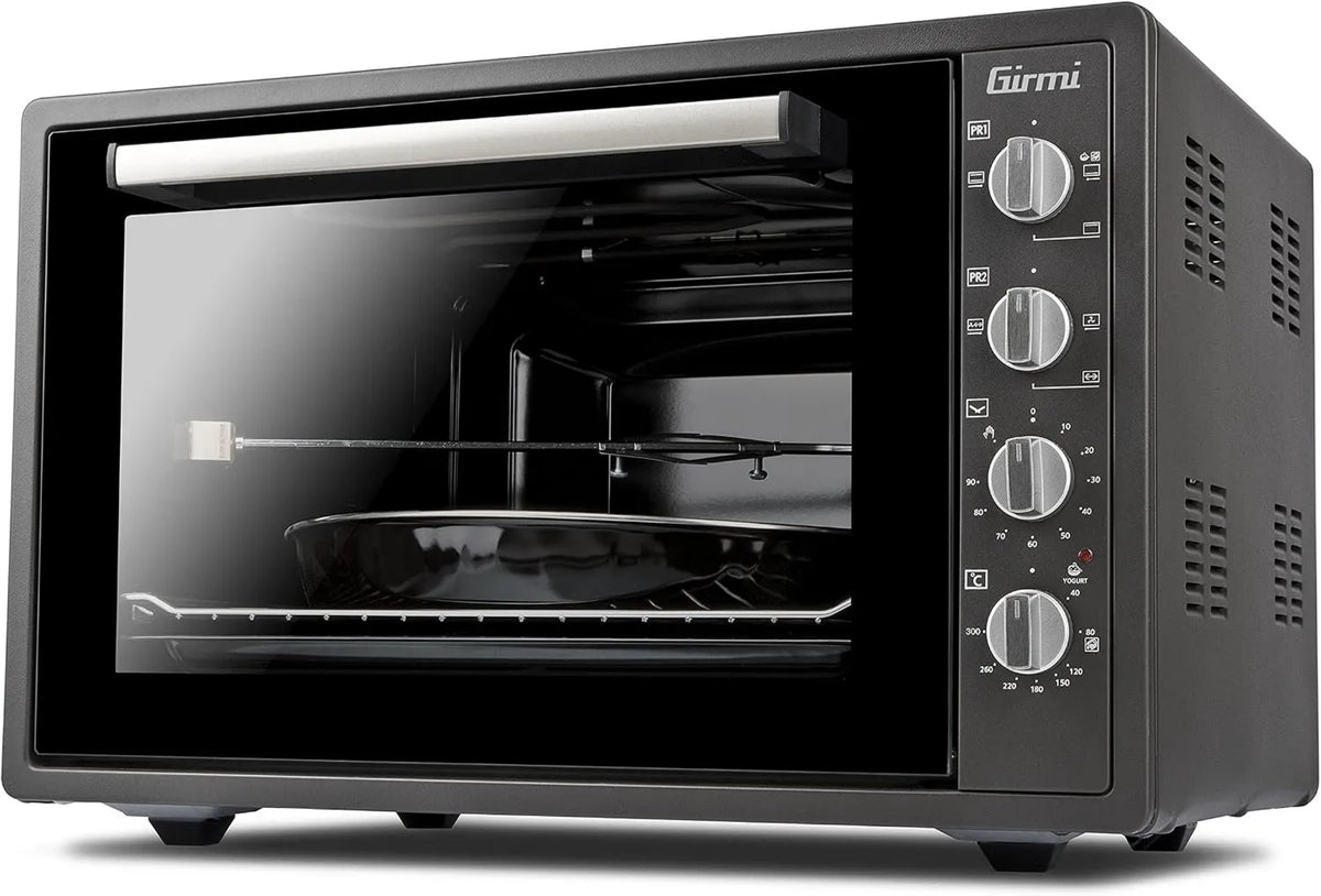 Forno elétrico, 58 L, 1800 W, Girmi FE58, temporizador, grelha, cinza, 300°C, 58 litros, iluminação interior, funções básicas, Acessórios incluídos