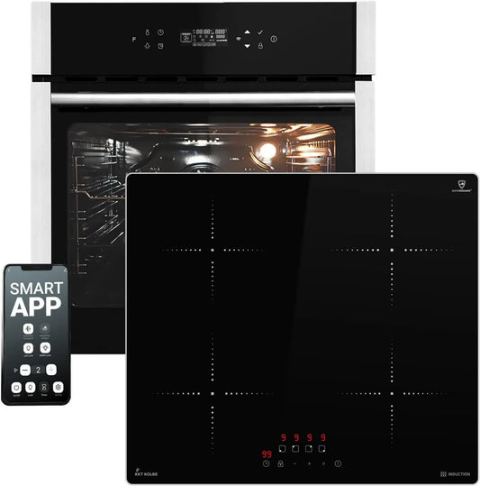 KKT KOLBE Cozinhador com forno EB8313HC IH85900ED, 60cm, encastrado, timer, grelha, pizza, SET8313HHIH859ED, temporizador automático, circulação de ar, função