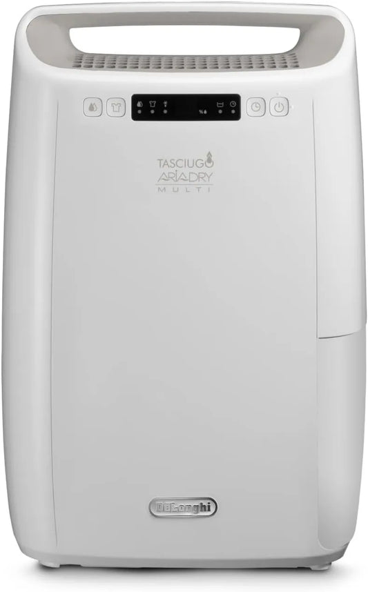 Desumidificador 14L, 24h DexD214RF, 14 L, portátil, silencioso, branco, 3 Ações Filtração, 14L Eliminação da humidade, De'Longhi Tasciugo
