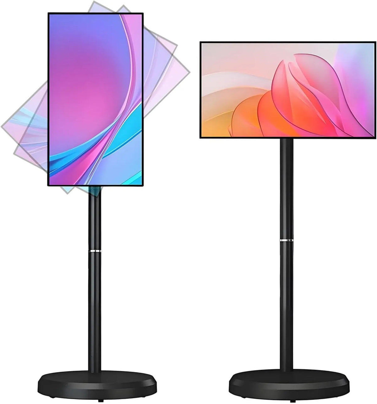 ExoticaBlend suporte de TV 1080p 4+64GB, 21, 5 polegadas, portátil, rodas móveis, toque, Android OS, preto, 6000mah encastrado, Android 14, Running Monitor